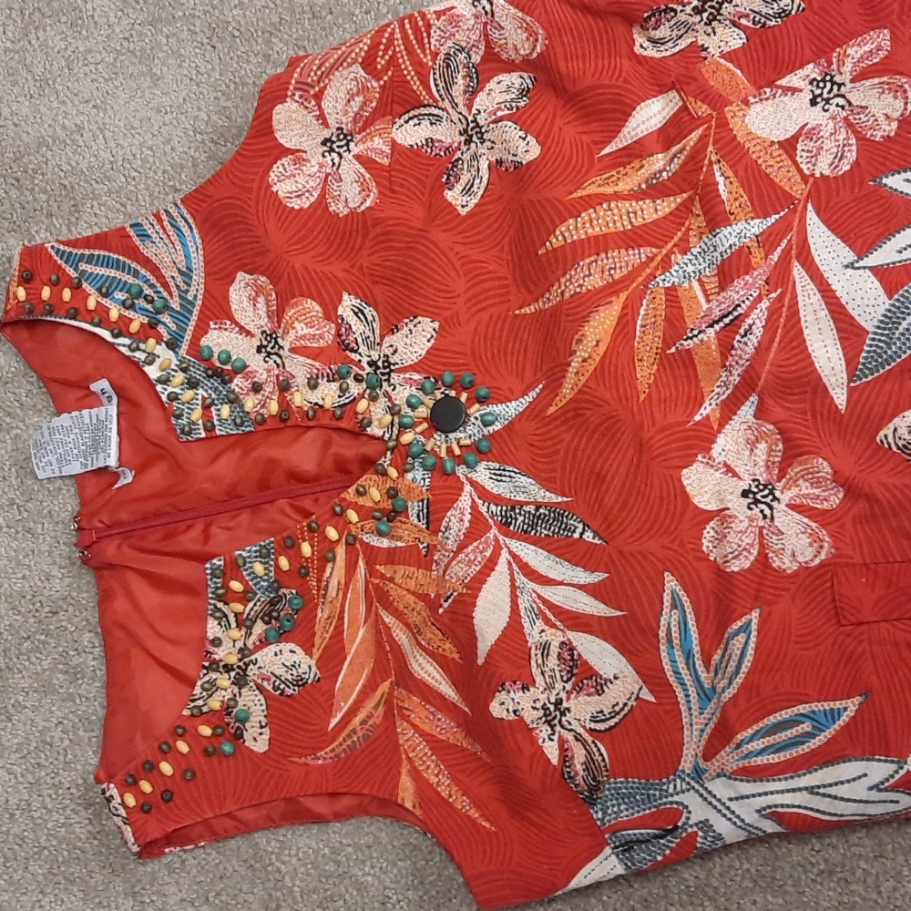 Madison Leigh linen / Rayon Fall colour dress size 12 - Picture 2 of 10